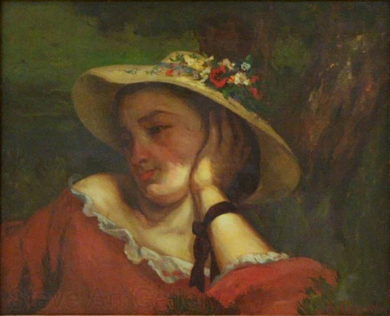 Gustave Courbet Woman with Flowers in her Hat Spain oil painting art